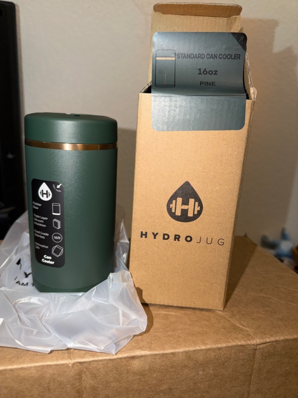 HydroJug 16oz Pine Standard Can Cooler